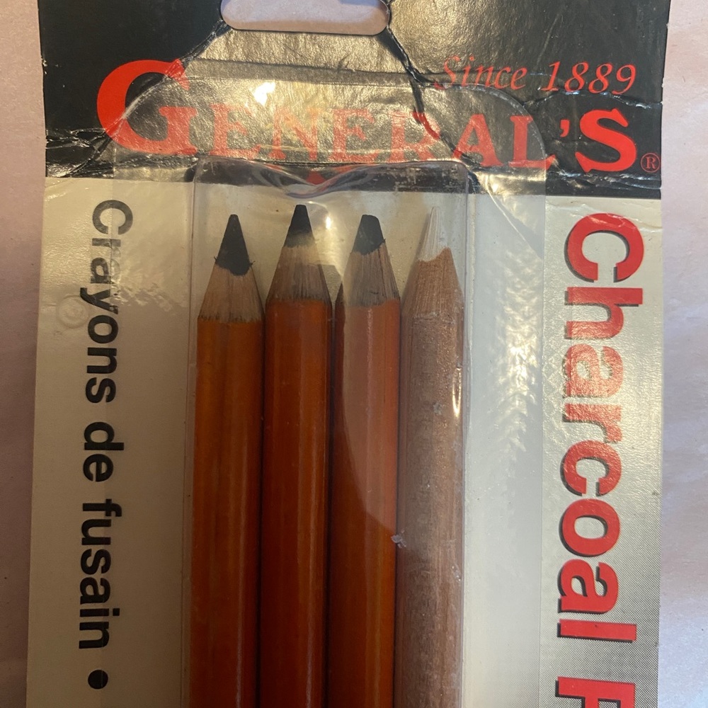 General’s Charcoal Pencil Kit 2B 4B 6B Kneaded Eraser #557 BP NOS Made USA